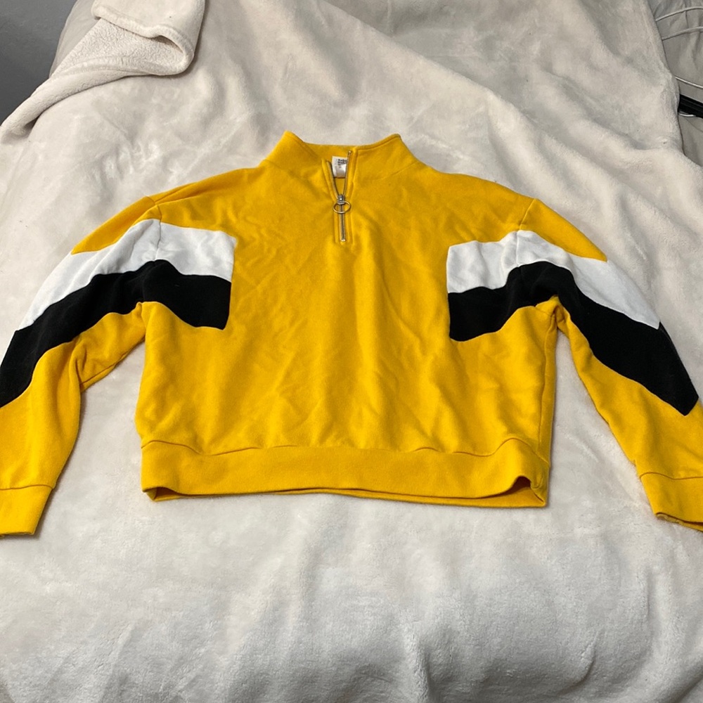 Victoria’s Secret PINK half zip jacket size XS yellow black and white